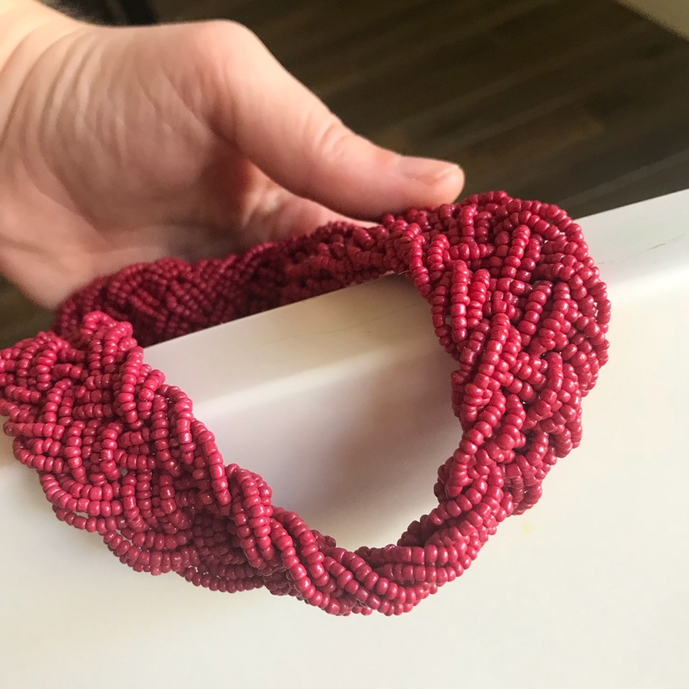 Beautiful beaded red necklace